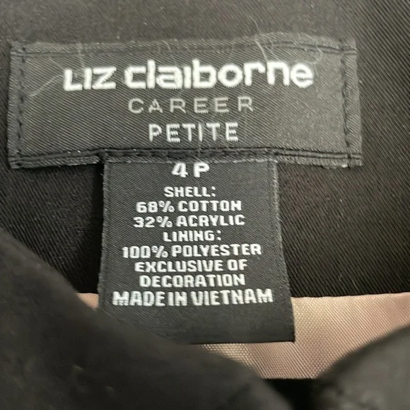 Liz Claiborne Powder Pink and Black Chic lady jacket Tweed Design 4P - Picture 2 of 7